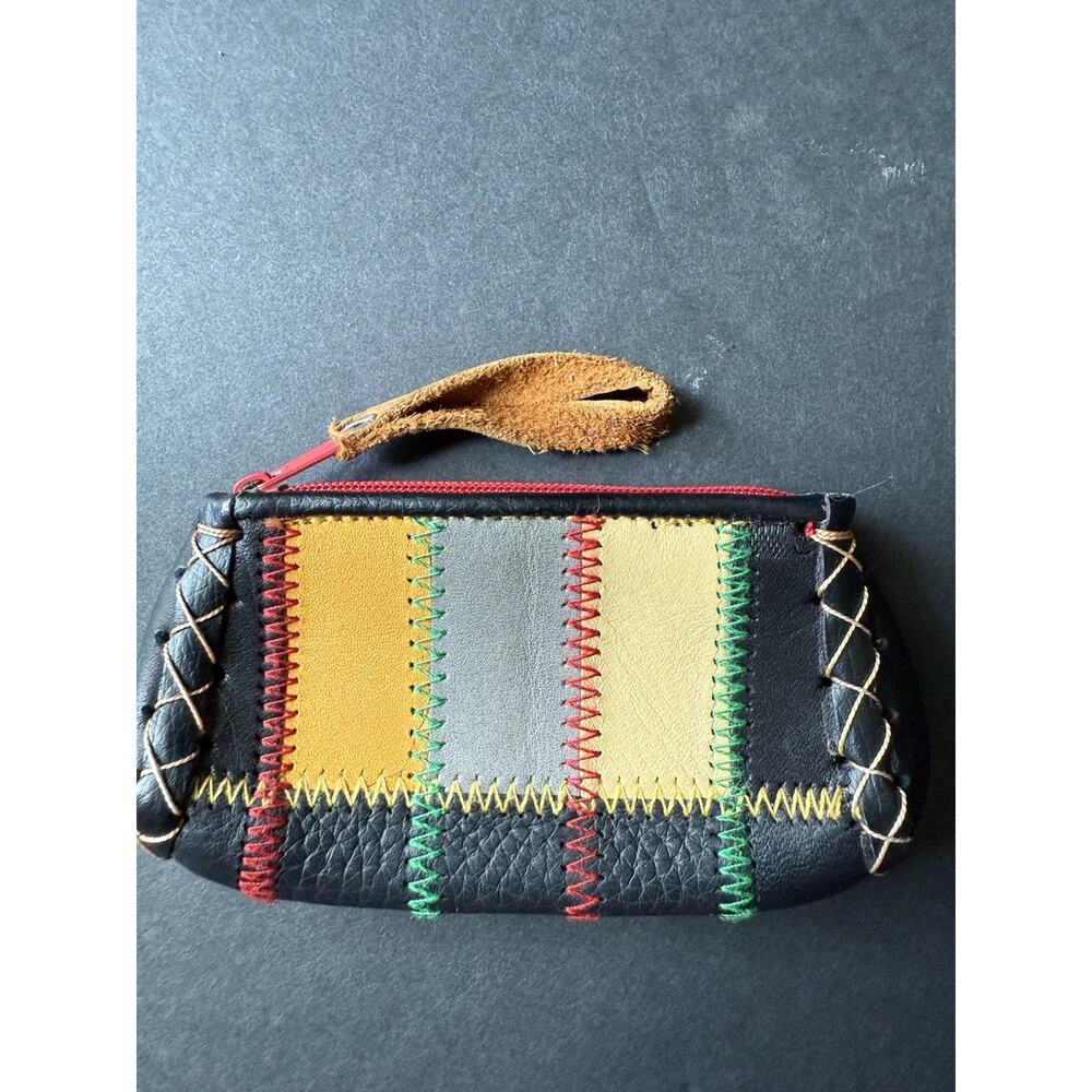 Handcrafted Stitched Patchwork Leather Coin Purse… - image 3